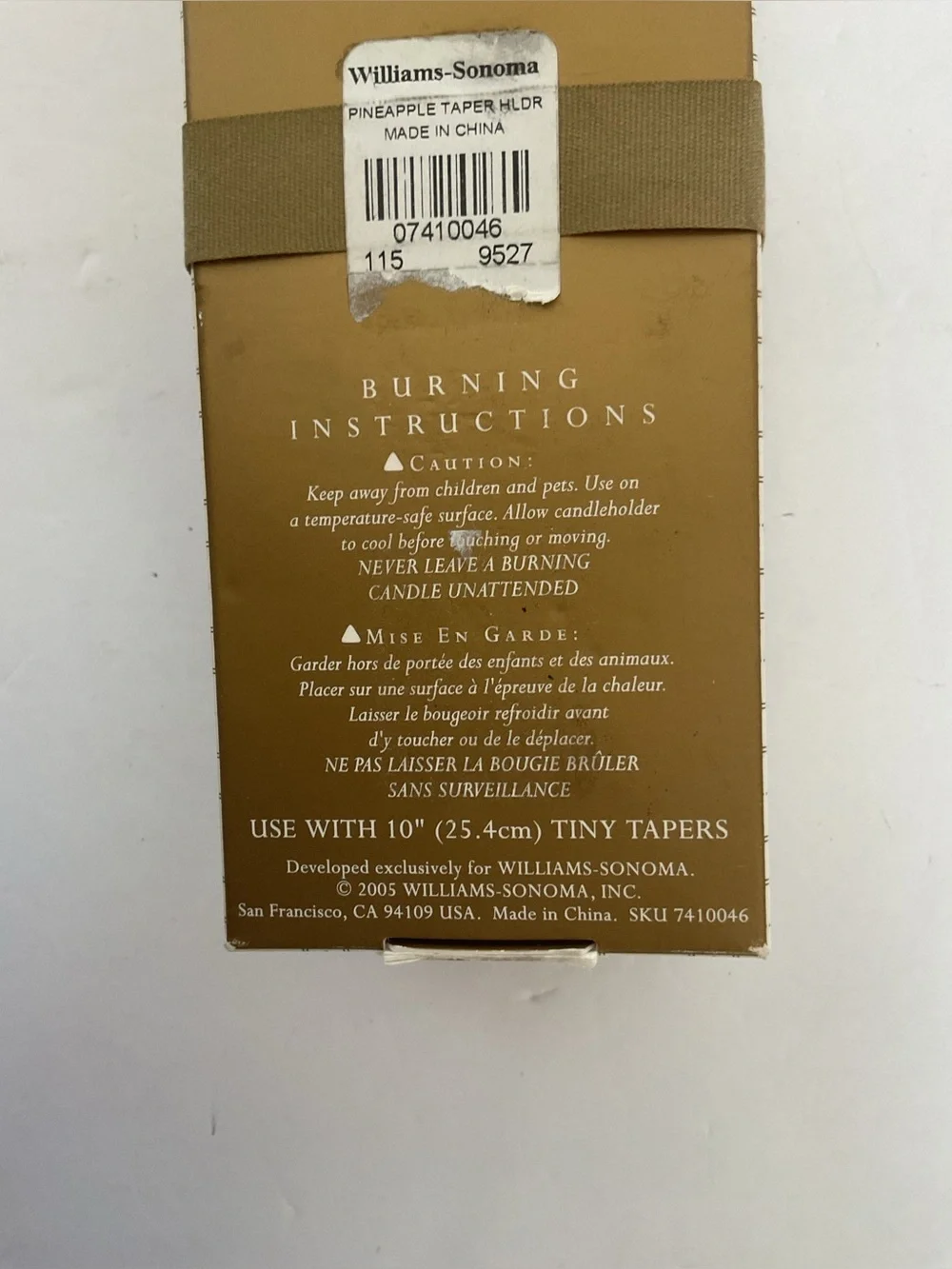 Williams Sonoma Tiny Tapers Pineapple Candleholders NWT
